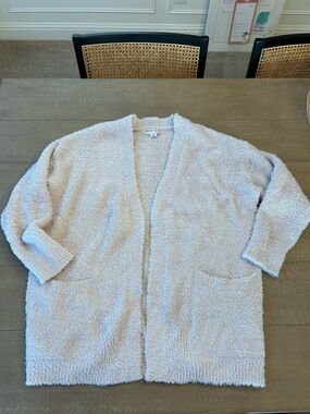 Barefoot Dreams Cream Open-Front Plush Cardigan